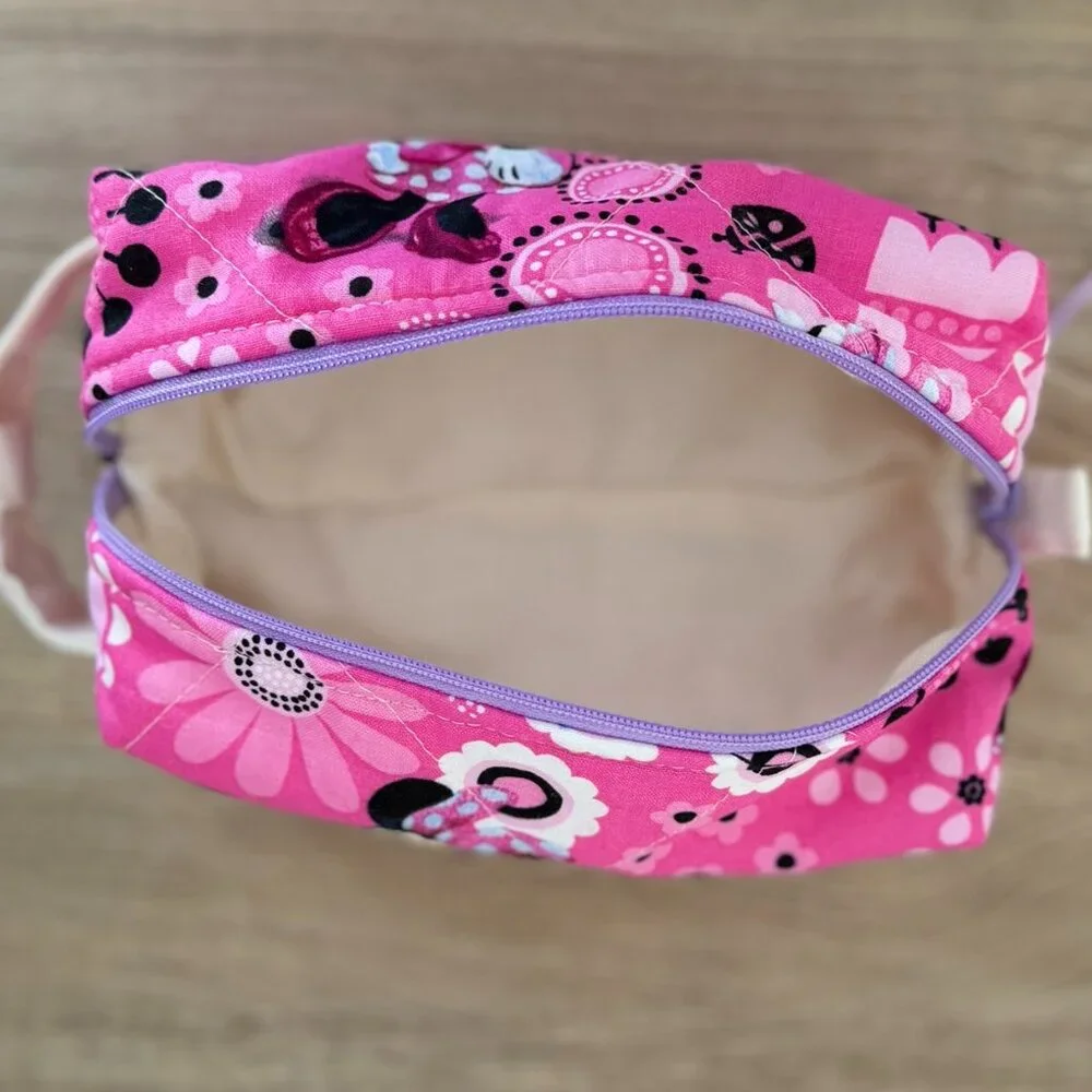 Handmade Pink Mickey Large Zipper Pouch Cosmetics Makeup Bag - New‎ Item